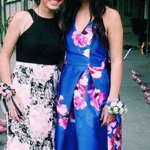 Prom dress royal blue and pink floral